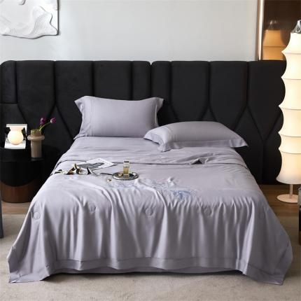 91家纺网 家纺一手货源 找家纺 头等舱 森氧丝A类莱赛尔55%大豆抗菌夏被（丽莎系列风格1) 丽莎薄雾灰