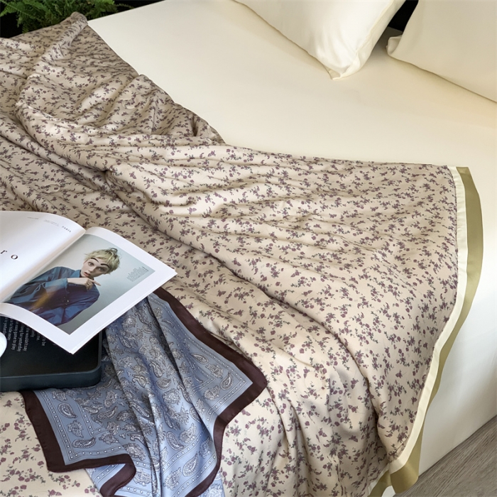 91家纺网 家纺一手货源 找家纺 汇庭 2023新款 雅丝系列夏被 欧粒米