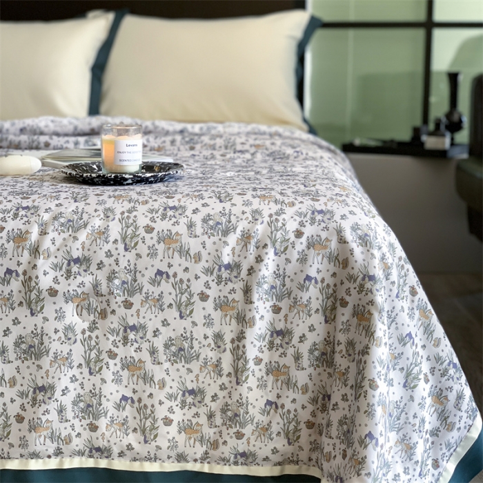 91家纺网 家纺一手货源 找家纺 汇庭 2023新款 雅丝系列夏被寻觅兔