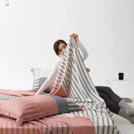 91家纺网 家纺一手货源 找家纺 2023年新款简约竹纤维三件套（加老板微信有会员价） 光之恋