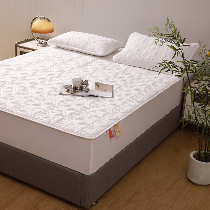 91家纺网 家纺一手货源 找家纺 豪选2025新款全棉防水床笠 纯白色