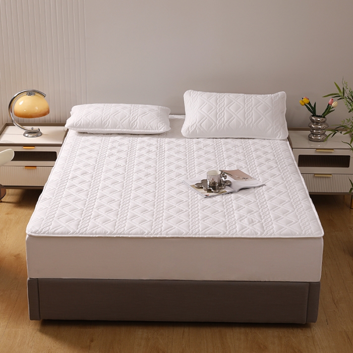 91家纺网 家纺一手货源 找家纺 豪选2025新款全棉防水床笠 纯白色