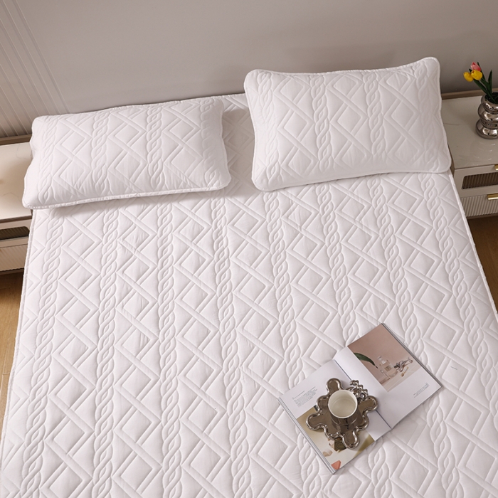 91家纺网 家纺一手货源 找家纺 豪选2025新款全棉防水床笠 纯白色