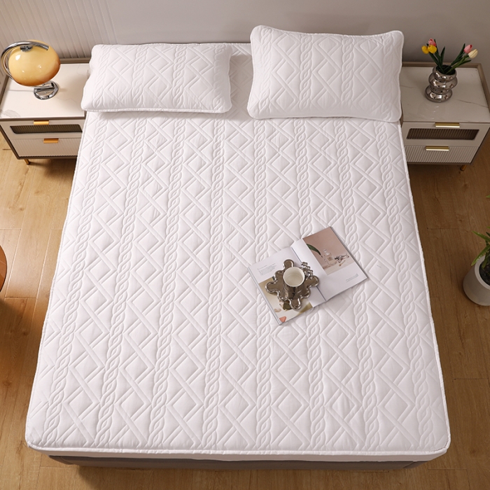 91家纺网 家纺一手货源 找家纺 豪选2025新款全棉防水床笠 纯白色