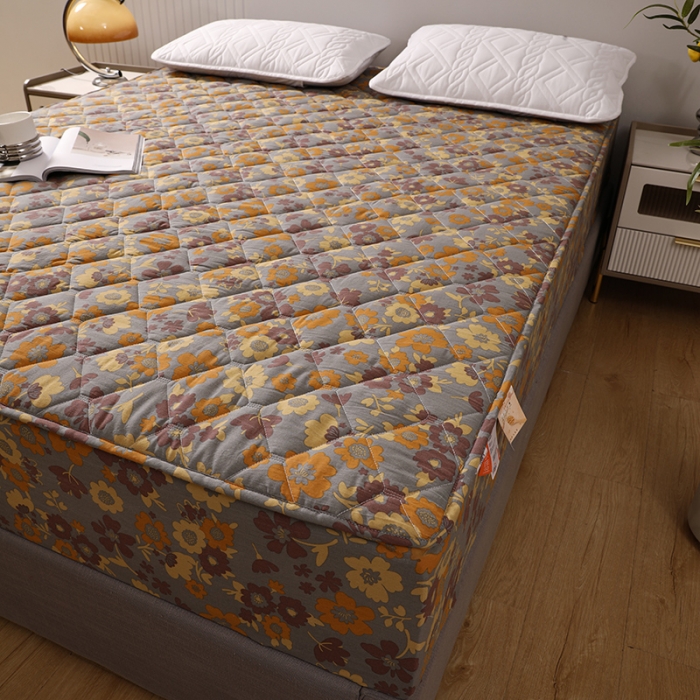 91家纺网 家纺一手货源 找家纺 豪选2025新款全棉防水床笠 蓝底花