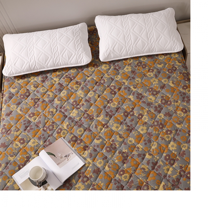 91家纺网 家纺一手货源 找家纺 豪选2025新款全棉防水床笠 蓝底花