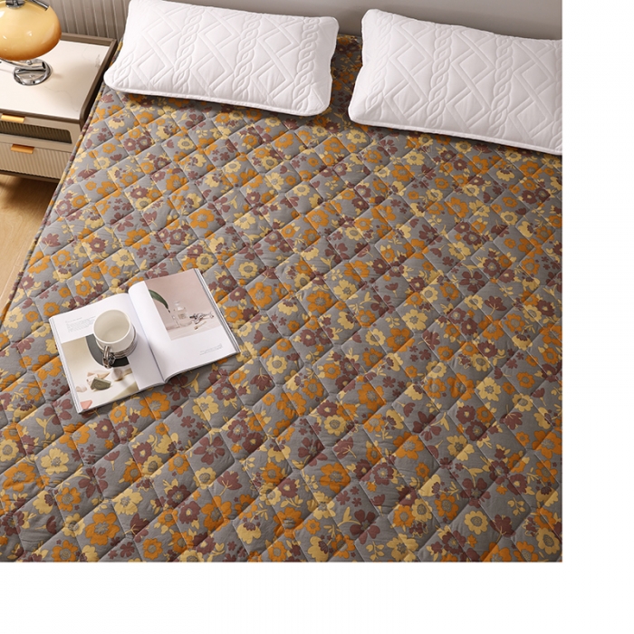 91家纺网 家纺一手货源 找家纺 豪选2025新款全棉防水床笠 蓝底花