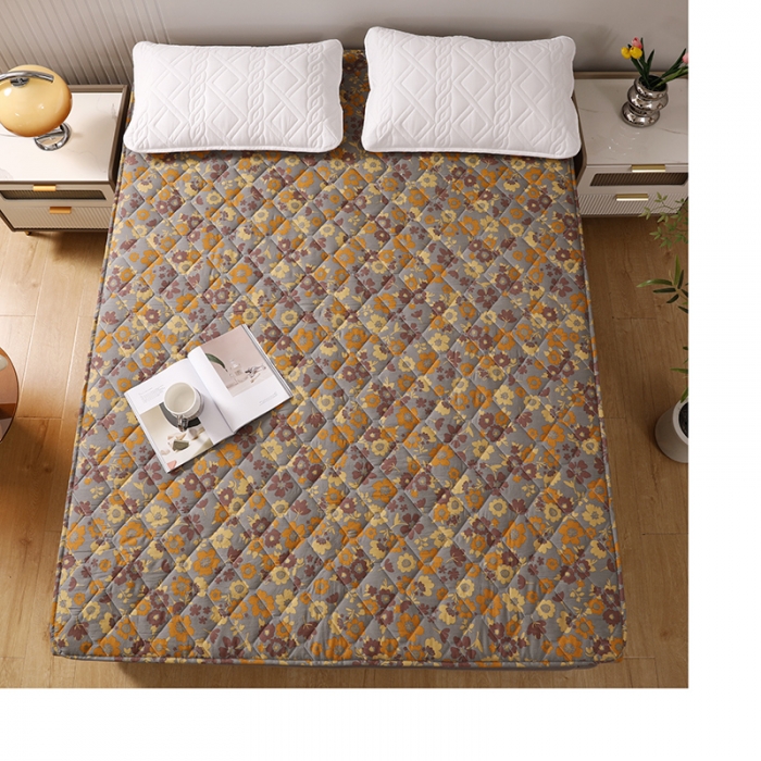 91家纺网 家纺一手货源 找家纺 豪选2025新款全棉防水床笠 蓝底花