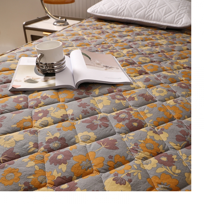 91家纺网 家纺一手货源 找家纺 豪选2025新款全棉防水床笠 蓝底花