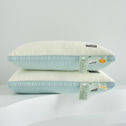 91家纺网 家纺一手货源 找家纺 2023新款 柔软舒睡云柔羽丝绒枕芯 酒店羽丝枕头3色 48*74cm