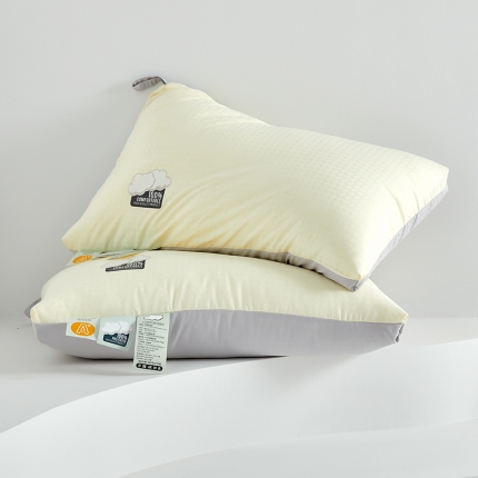 91家纺网 家纺一手货源 找家纺 2025新款 柔软舒睡云柔羽丝绒枕芯 酒店羽丝枕头3色 48*74cm