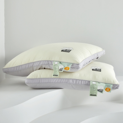 91家纺网 家纺一手货源 找家纺 2023新款 柔软舒睡云柔羽丝绒枕芯 酒店羽丝枕头3色 48*74cm