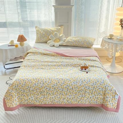 91家纺网 家纺一手货源 找家纺 梦初语 2023新款水洗棉棉花夏被 清新派