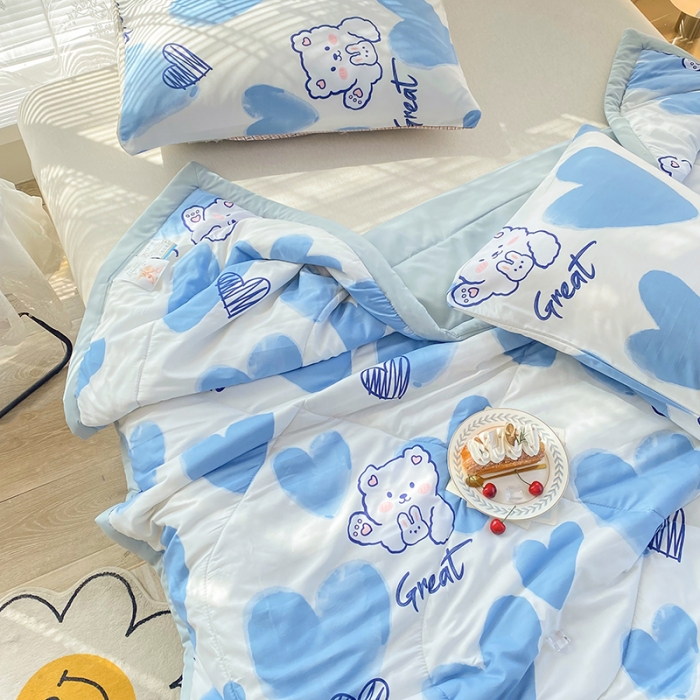 91家纺网 家纺一手货源 找家纺 梦初语 2023新款水洗棉棉花夏被 开心小熊