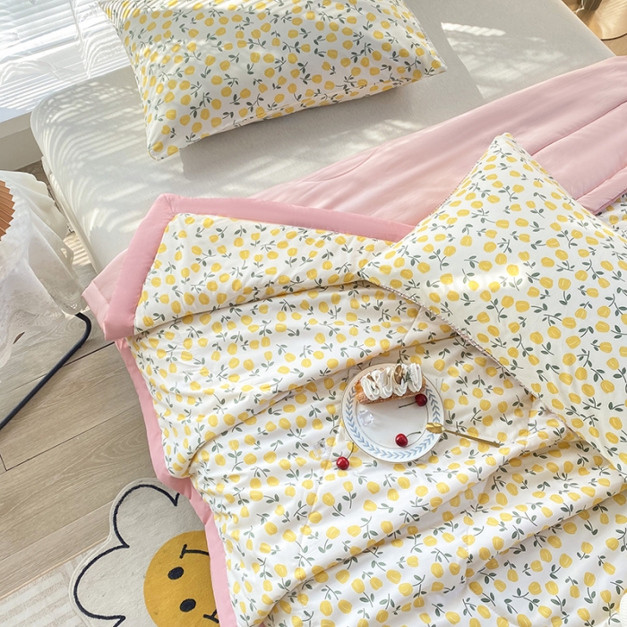 91家纺网 家纺一手货源 找家纺 梦初语 2023新款水洗棉棉花夏被 清新派