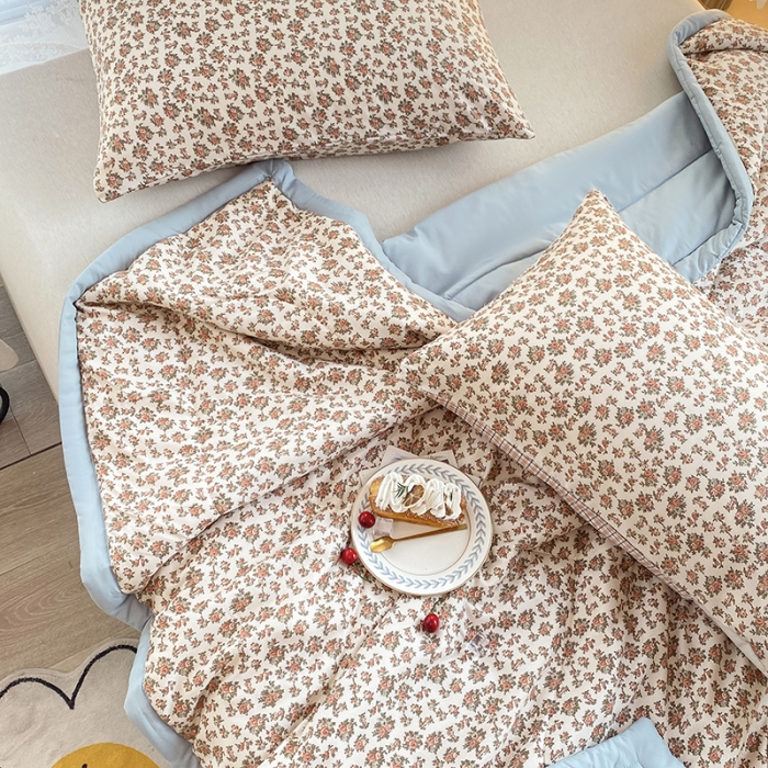 91家纺网 家纺一手货源 找家纺 梦初语 2023新款水洗棉棉花夏被 迎春花开