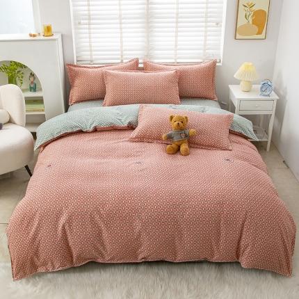 91家纺网 家纺一手货源 找家纺 大G 2024新款140克印花磨毛四件套 塞纳