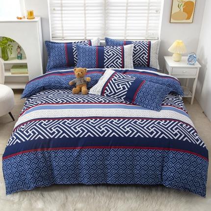 91家纺网 家纺一手货源 找家纺 大G 2024新款140克印花磨毛四件套 幸福定制