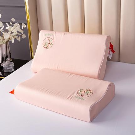 萌番宝 2023新款天丝护颈枕冰丝枸杞天然乳胶枕 公主粉40*60cm