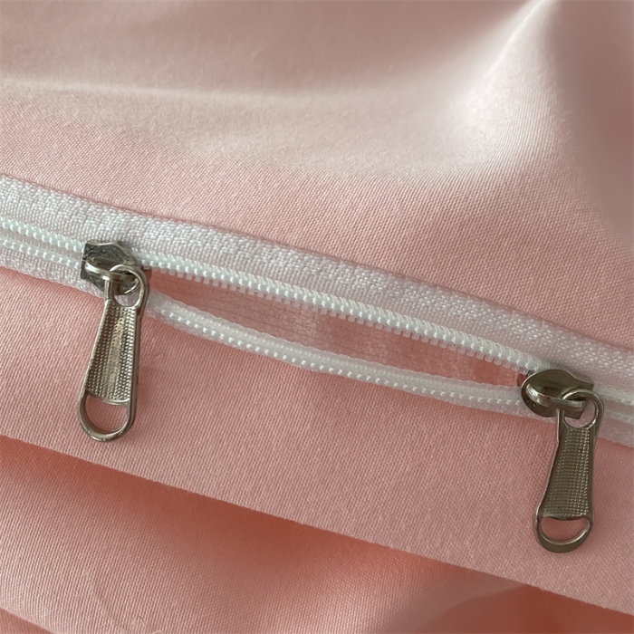 91家纺网 家纺一手货源 找家纺 眠帛家居2023新款A类气质极简水洗棉四件套 奶油粉