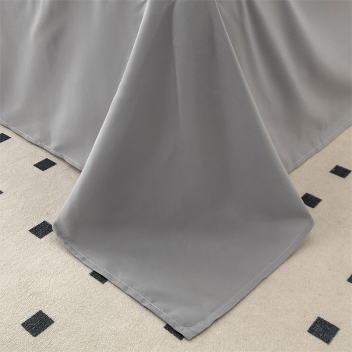 91家纺网 家纺一手货源 找家纺 眠帛家居2023新款A类气质极简水洗棉四件套 浅灰