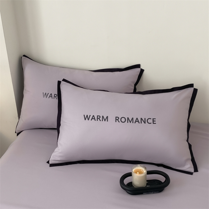 91家纺网 家纺一手货源 找家纺 眠帛家居2023新款A类气质极简水洗棉四件套 浅紫