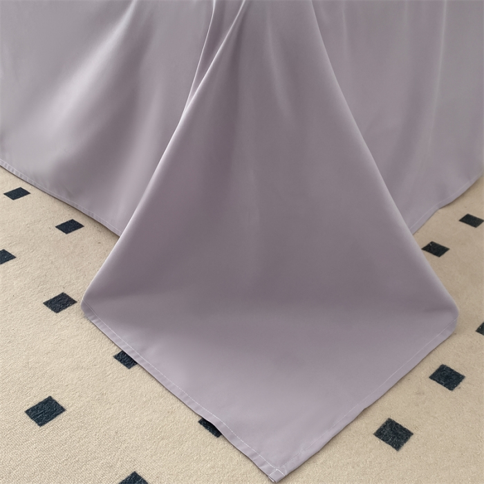 91家纺网 家纺一手货源 找家纺 眠帛家居2023新款A类气质极简水洗棉四件套 浅紫