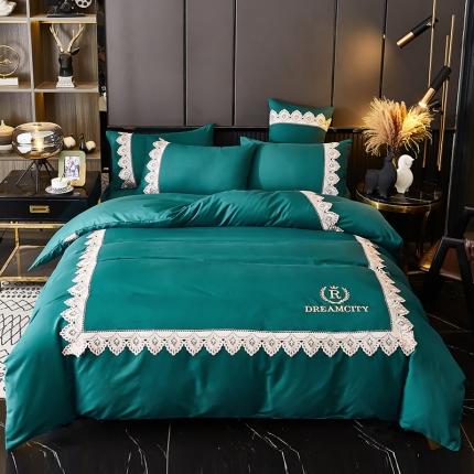 91家纺网 家纺一手货源 找家纺 莉莉安2025新款梦镜系列单床裙 梦境-祖母绿