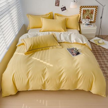 91家纺网 家纺一手货源 找家纺 总2025新款40长绒棉13372全棉纯色酒店宾馆民宿学生三件套单品被套（可定制）