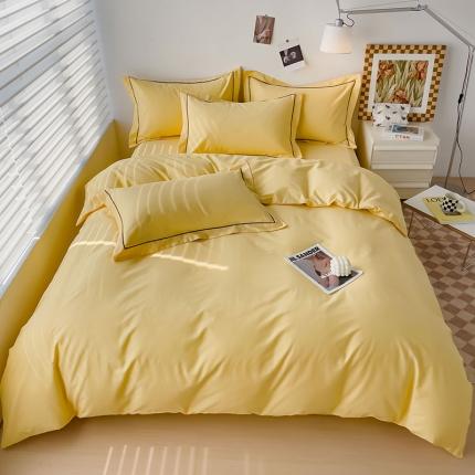 91家纺网 家纺一手货源 找家纺 总2025新款40长绒棉13372全棉纯色酒店宾馆民宿学生三件套单品被套（可定制）