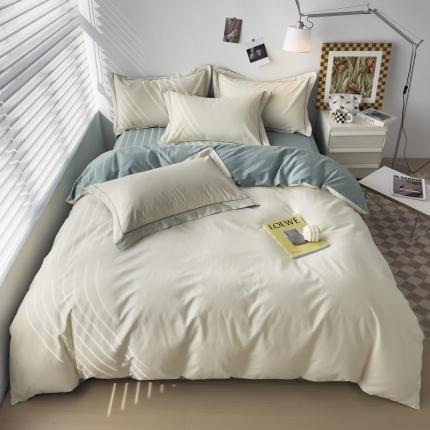 91家纺网 家纺一手货源 找家纺 总2025新款40长绒棉13372全棉纯色酒店宾馆民宿学生三件套单品被套（可定制）