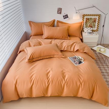 91家纺网 家纺一手货源 找家纺 总2025新款40长绒棉13372全棉纯色酒店宾馆民宿学生三件套单品被套（可定制）