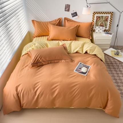 91家纺网 家纺一手货源 找家纺 总2025新款40长绒棉13372全棉纯色酒店宾馆民宿学生三件套单品被套（可定制）