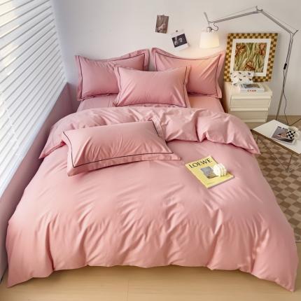 91家纺网 家纺一手货源 找家纺 总2025新款40长绒棉13372全棉纯色酒店宾馆民宿学生三件套单品被套（可定制）