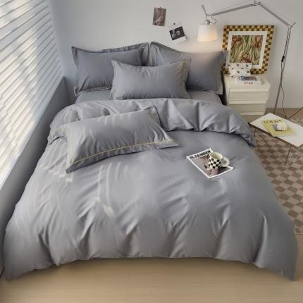 91家纺网 家纺一手货源 找家纺 总2025新款40长绒棉13372全棉纯色酒店宾馆民宿学生三件套单品被套（可定制）