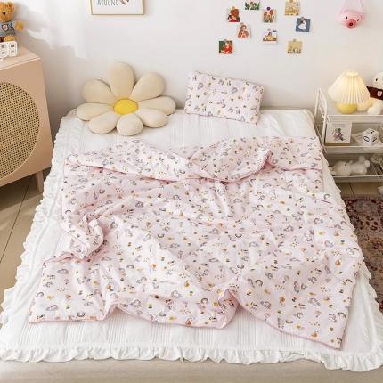 91家纺网 家纺一手货源 找家纺 十九色2024新款ins全棉儿童夏被 彩虹小马