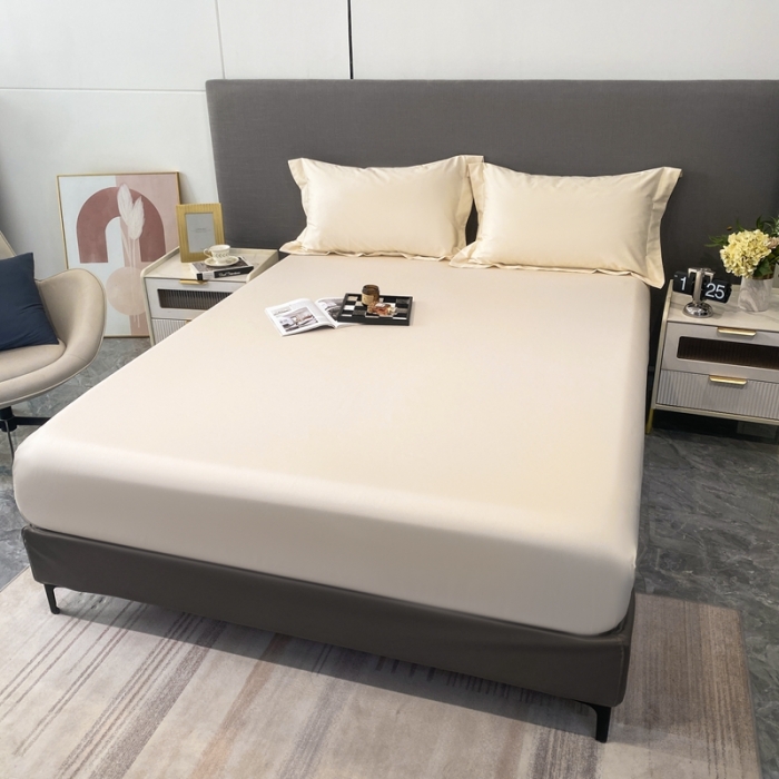 91家纺网 家纺一手货源 找家纺 好阁家纺2023新款100支全棉床笠 奶油芝芝