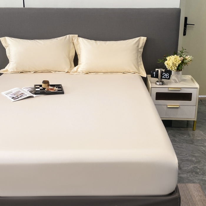 91家纺网 家纺一手货源 找家纺 好阁家纺2023新款100支全棉床笠 奶油芝芝