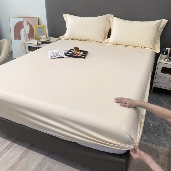 91家纺网 家纺一手货源 找家纺 好阁家纺2023新款100支全棉床笠 奶油芝芝