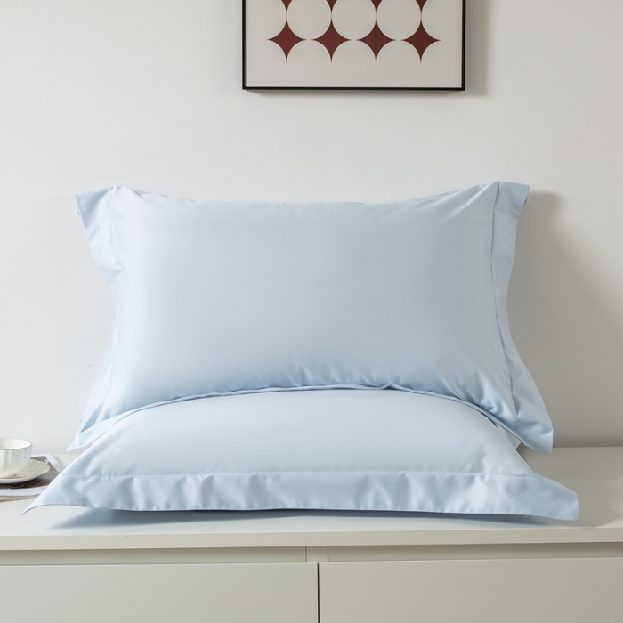 91家纺网 家纺一手货源 找家纺 好阁家纺2023新款100支全棉枕套 空镜蓝