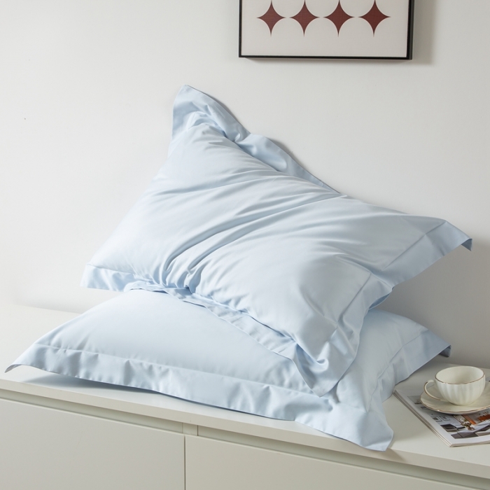 91家纺网 家纺一手货源 找家纺 好阁家纺2023新款100支全棉枕套 空镜蓝