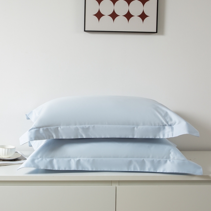 91家纺网 家纺一手货源 找家纺 好阁家纺2023新款100支全棉枕套 空镜蓝