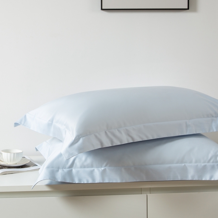 91家纺网 家纺一手货源 找家纺 好阁家纺2023新款100支全棉枕套 空镜蓝