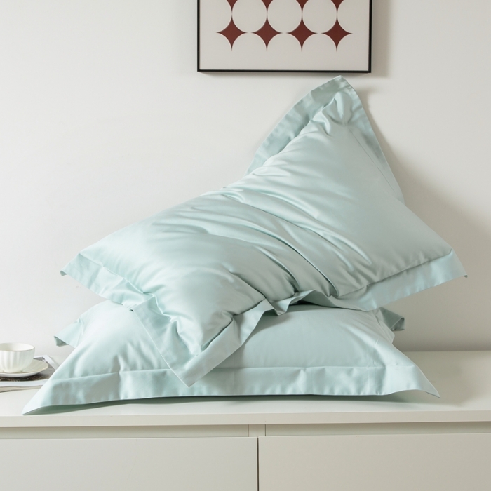 91家纺网 家纺一手货源 找家纺 好阁家纺2023新款100支全棉枕套 山水绿