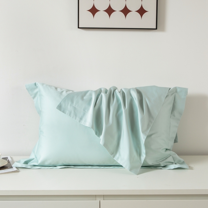 91家纺网 家纺一手货源 找家纺 好阁家纺2023新款100支全棉枕套 山水绿