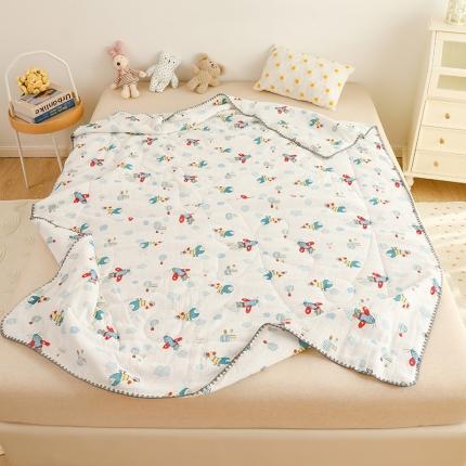 91家纺网 家纺一手货源 找家纺 （总）十九色2025新款婴儿纱+皱布儿童夏被