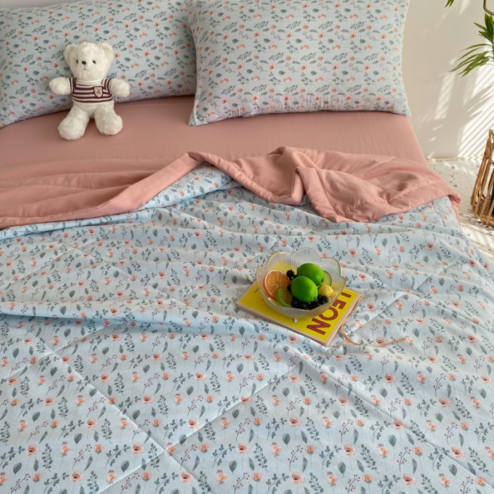 91家纺网 家纺一手货源 找家纺 （总）瑜珠 2025新款A类水洗棉麻双层纱夏凉被空调被子被芯夏被