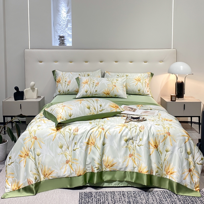 91家纺网 家纺一手货源 找家纺 （总）澳梵家居 2023新款3M工艺雪莲天丝夏被四件套