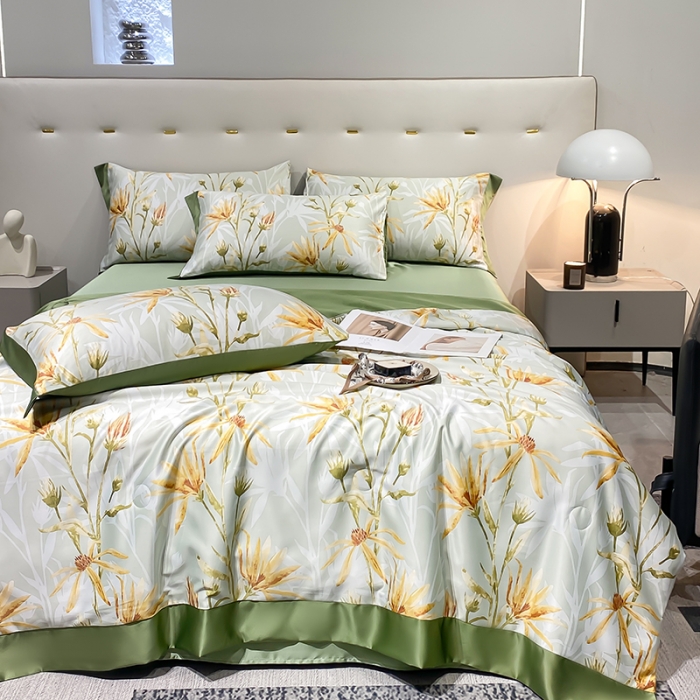 91家纺网 家纺一手货源 找家纺 （总）澳梵家居 2023新款3M工艺雪莲天丝夏被四件套