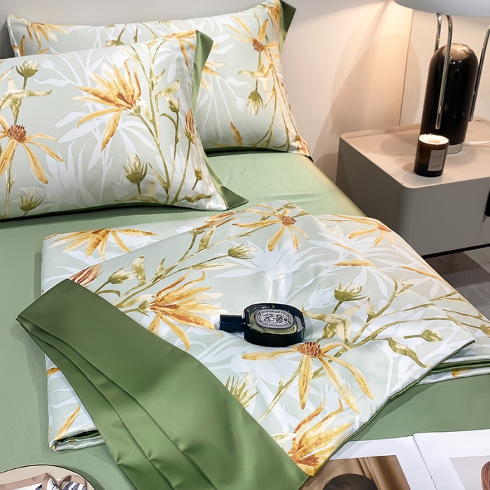 91家纺网 家纺一手货源 找家纺 （总）澳梵家居 2023新款3M工艺雪莲天丝夏被四件套